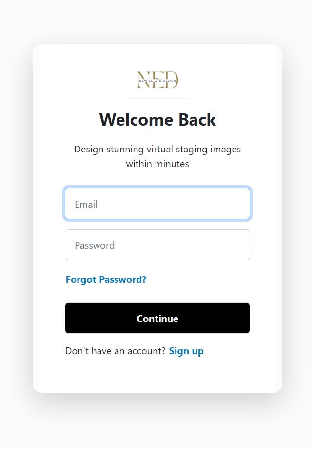 Login page