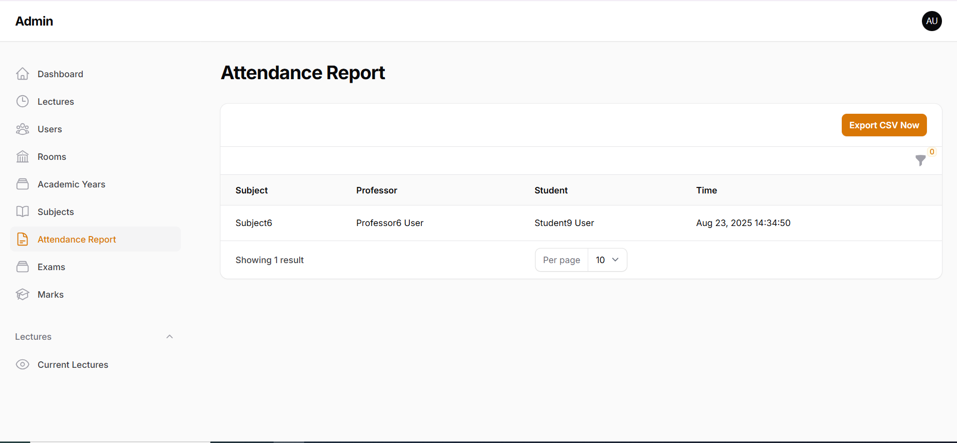 Attendance Report